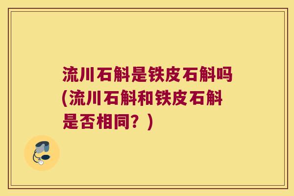 流川石斛是铁皮石斛吗(流川石斛和铁皮石斛是否相同？)