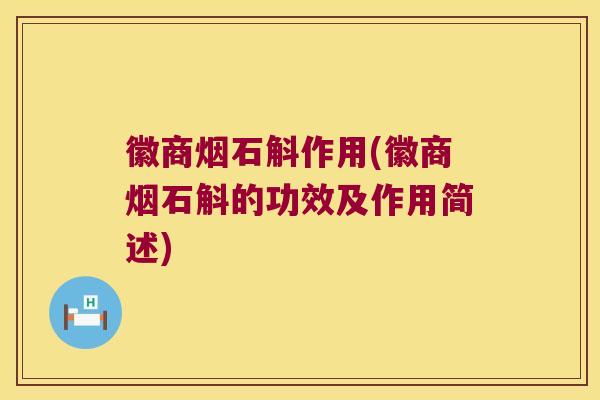 徽商烟石斛作用(徽商烟石斛的功效及作用简述)