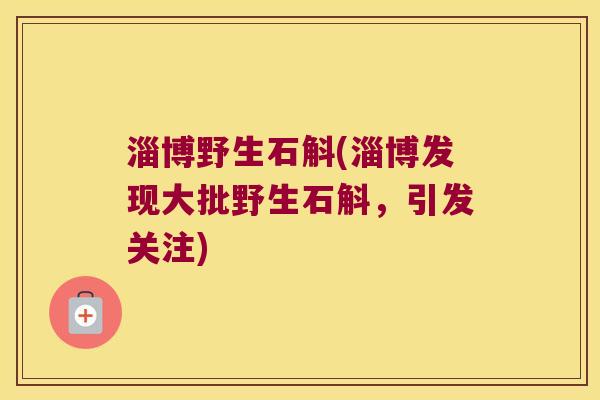 淄博野生石斛(淄博发现大批野生石斛，引发关注)