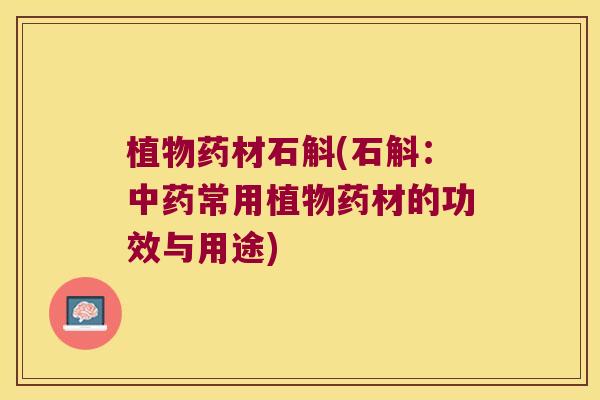 植物药材石斛(石斛：中药常用植物药材的功效与用途)