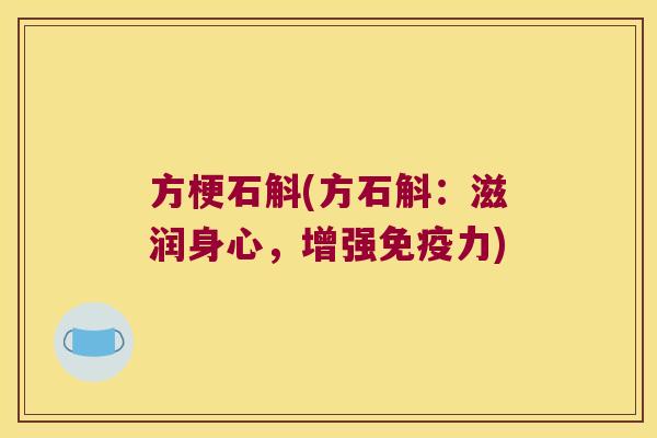方梗石斛(方石斛：滋润身心，增强免疫力)
