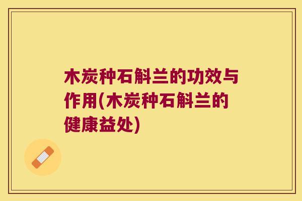 木炭种石斛兰的功效与作用(木炭种石斛兰的健康益处)