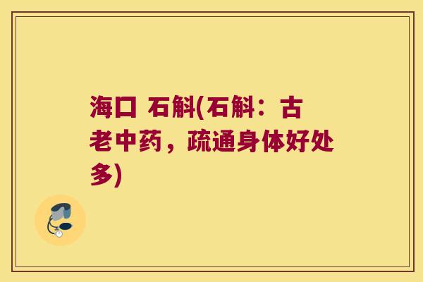 海囗 石斛(石斛:古老,疏通身体好处多) 海囗 石斛(石斛:古老,疏通身体好处多)