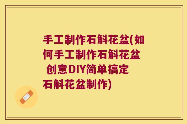手工制作石斛花盆(如何手工制作石斛花盆  创意DIY简单搞定石斛花盆制作)
