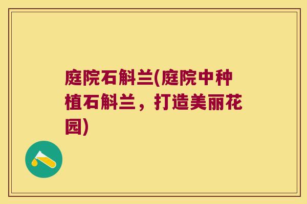 庭院石斛兰(庭院中种植石斛兰，打造美丽花园)
