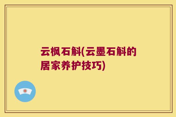 云枫石斛(云墨石斛的居家养护技巧)