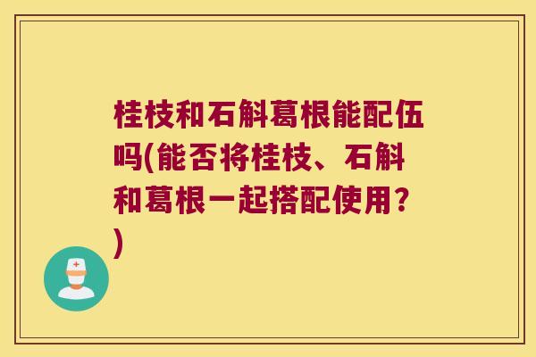 桂枝和石斛葛根能配伍吗(能否将桂枝、石斛和葛根一起搭配使用？)