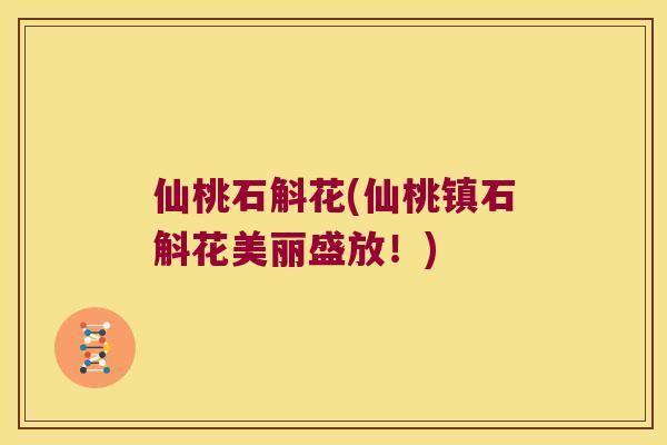 仙桃石斛花(仙桃镇石斛花美丽盛放！)