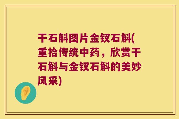 干石斛图片金钗石斛(重拾传统中药，欣赏干石斛与金钗石斛的美妙风采)