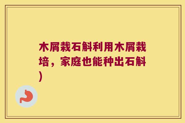 木屑栽石斛利用木屑栽培，家庭也能种出石斛)