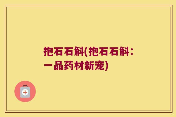 抱石石斛(抱石石斛：一品药材新宠)