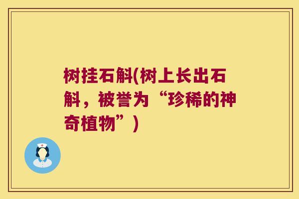 树挂石斛(树上长出石斛，被誉为“珍稀的神奇植物”)