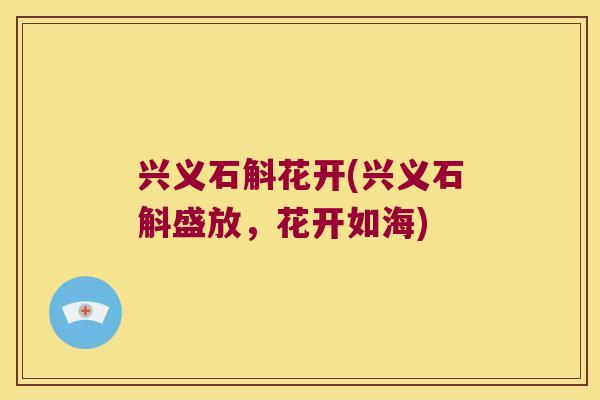 兴义石斛花开(兴义石斛盛放，花开如海)