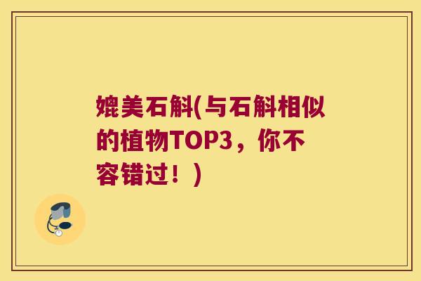 媲美石斛(与石斛相似的植物TOP3，你不容错过！)
