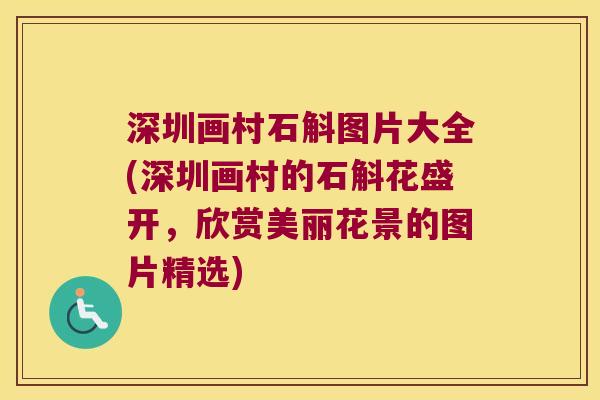 深圳画村石斛图片大全(深圳画村的石斛花盛开，欣赏美丽花景的图片精选)
