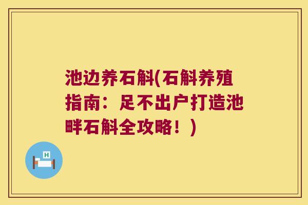 池边养石斛(石斛养殖指南：足不出户打造池畔石斛全攻略！)