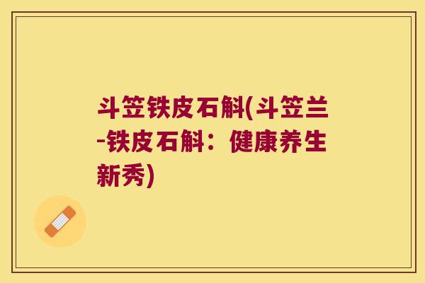 斗笠铁皮石斛(斗笠兰-铁皮石斛：健康养生新秀)