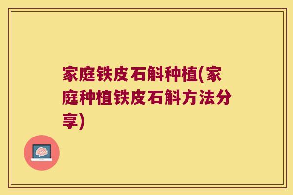 家庭铁皮石斛种植(家庭种植铁皮石斛方法分享)