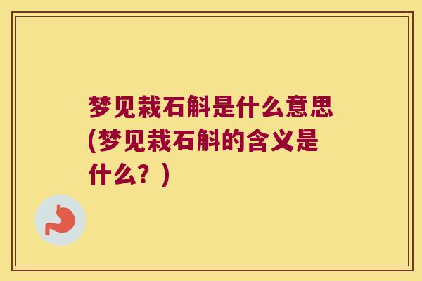 梦见栽石斛是什么意思(梦见栽石斛的含义是什么？)