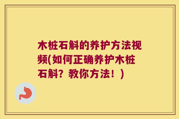 木桩石斛的养护方法视频(如何正确养护木桩石斛？教你方法！)