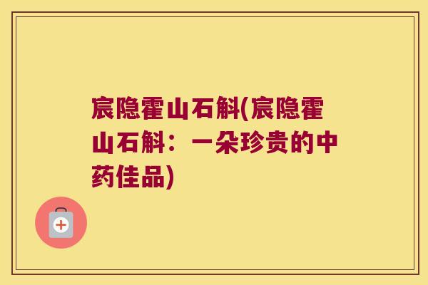 宸隐霍山石斛(宸隐霍山石斛：一朵珍贵的中药佳品)