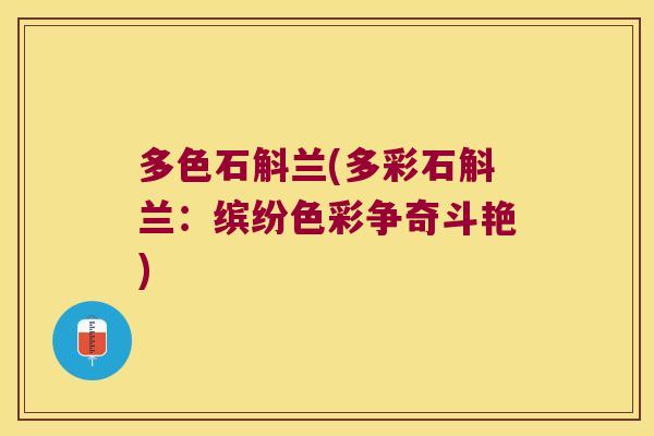 多色石斛兰(多彩石斛兰：缤纷色彩争奇斗艳)