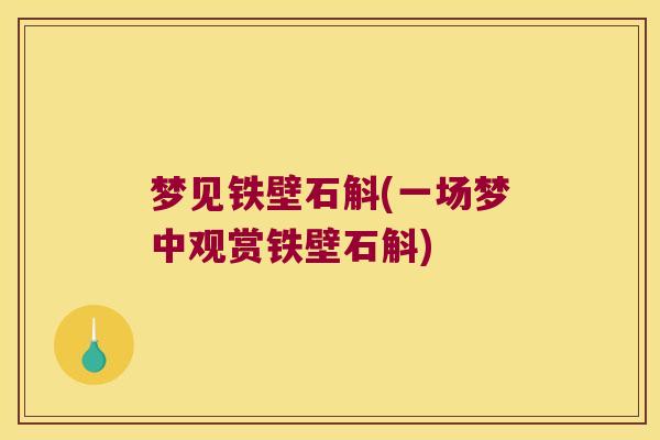 梦见铁壁石斛(一场梦中观赏铁壁石斛)