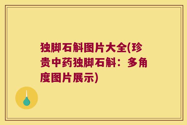 独脚石斛图片大全(珍贵中药独脚石斛：多角度图片展示)