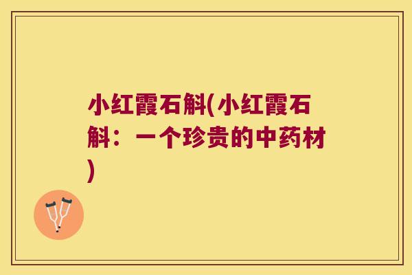 小红霞石斛(小红霞石斛：一个珍贵的中药材)