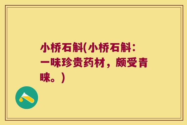 小桥石斛(小桥石斛：一味珍贵药材，颇受青睐。)