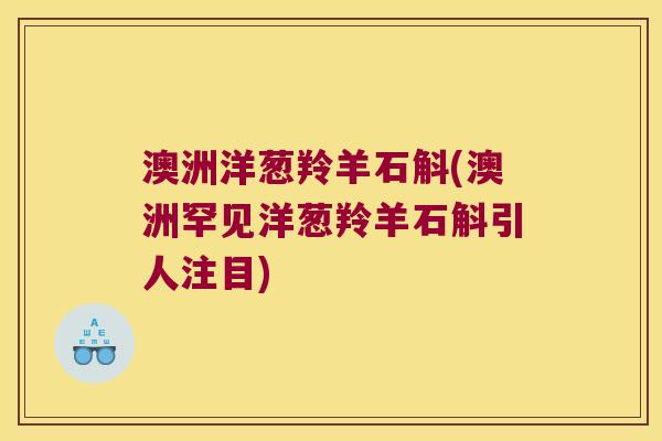 澳洲洋葱羚羊石斛(澳洲罕见洋葱羚羊石斛引人注目)
