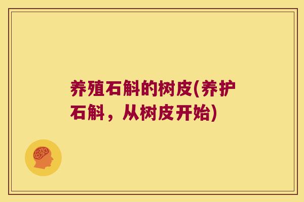 养殖石斛的树皮(养护石斛，从树皮开始)