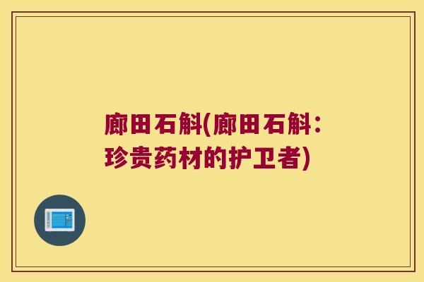 廊田石斛(廊田石斛:珍贵药材的护卫者) 廊田石斛(廊田石斛:珍贵药材的护卫者)