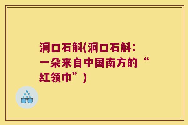 洞口石斛(洞口石斛：一朵来自中国南方的“红领巾”)