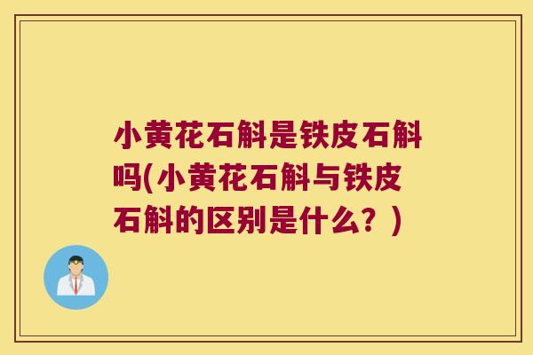 小黄花石斛是铁皮石斛吗(小黄花石斛与铁皮石斛的区别是什么?) 小黄花石斛是铁皮石斛吗(小黄花石斛与铁皮石斛的区别是什么?)