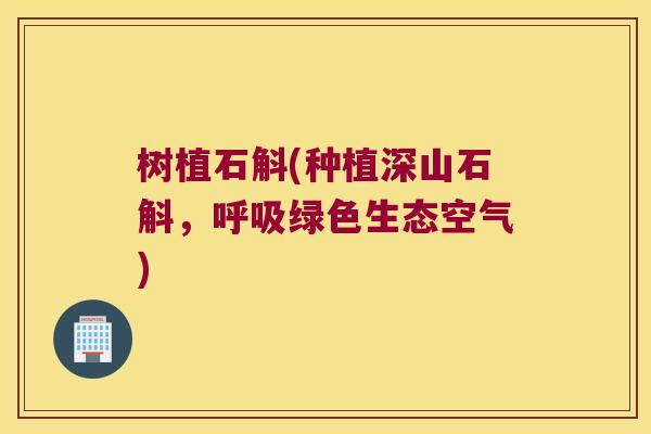 树植石斛(种植深山石斛，呼吸绿色生态空气)