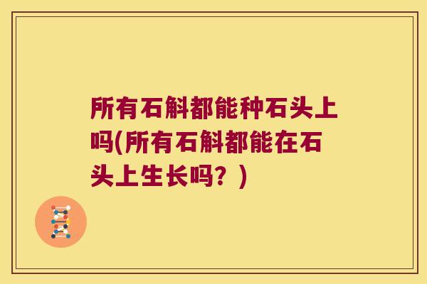 所有石斛都能种石头上吗(所有石斛都能在石头上生长吗？)