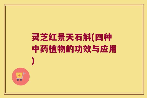 灵芝红景天石斛(四种中药植物的功效与应用)