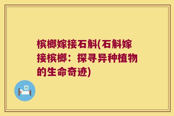 槟榔嫁接石斛(石斛嫁接槟榔：探寻异种植物的生命奇迹)