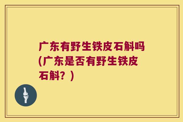 广东有野生铁皮石斛吗(广东是否有野生铁皮石斛？)