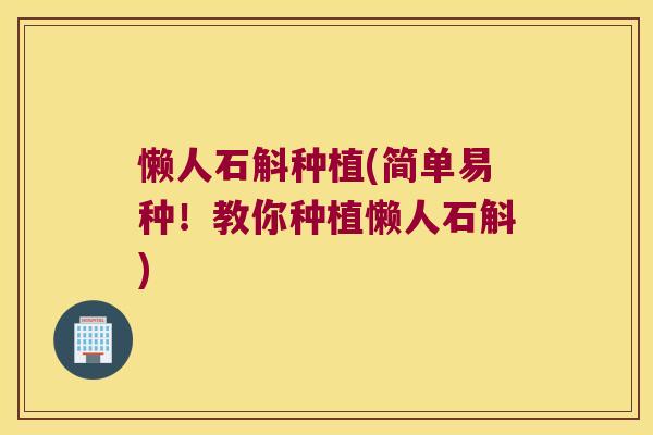懒人石斛种植(简单易种！教你种植懒人石斛)
