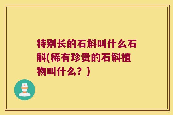 特别长的石斛叫什么石斛(稀有珍贵的石斛植物叫什么？)