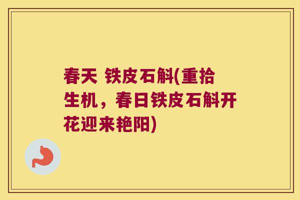 春天 铁皮石斛(重拾生机，春日铁皮石斛开花迎来艳阳)