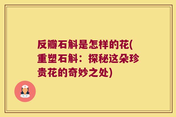 反瓣石斛是怎样的花(重塑石斛:探秘这朵珍贵花的奇妙之处) 反瓣石斛是怎样的花(重塑石斛:探秘这朵珍贵花的奇妙之处)