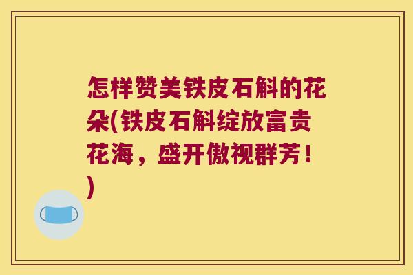 怎样赞美铁皮石斛的花朵(铁皮石斛绽放富贵花海，盛开傲视群芳！)