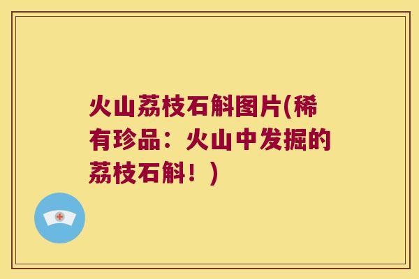 火山荔枝石斛图片(稀有珍品：火山中发掘的荔枝石斛！)