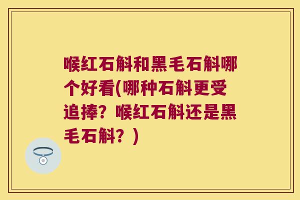 喉红石斛和黑毛石斛哪个好看(哪种石斛更受追捧？喉红石斛还是黑毛石斛？)