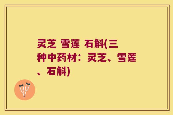 灵芝 雪莲 石斛(三种材:灵芝、雪莲、石斛) 灵芝 雪莲 石斛(三种材:灵芝、雪莲、石斛)