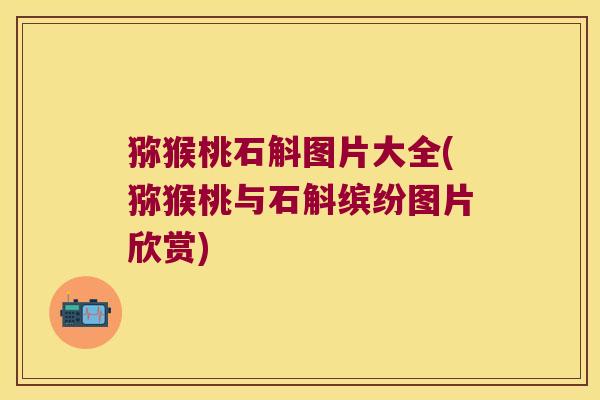 猕猴桃石斛图片大全(猕猴桃与石斛缤纷图片欣赏)