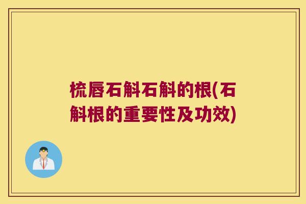 梳唇石斛石斛的根(石斛根的重要性及功效)